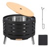 26 Inch Smokeless Fire Pit Outdoor-Outside Wood Burning with 360°Airflow, Removable Ash Pan & Bamboo Lid Rainproof Cloth - Low Smoke Backyard Fire Pit - 2 of 4