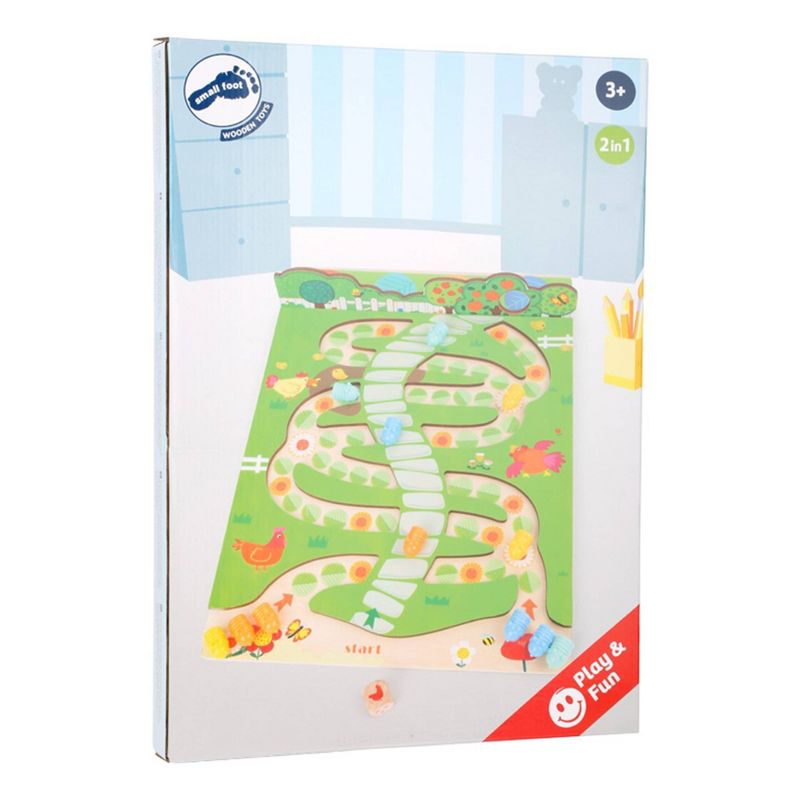 Small Foot Wooden Toys 2 in 1 Ludo and Snakes and Ladders Game Caterpillars, 5 of 6