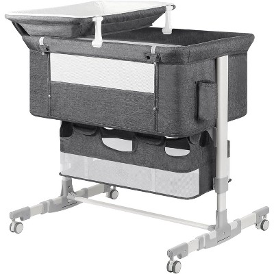 MYKKO Baby Bassinet Bedside Sleeper with Diaper Changing Station + Mosquito Net + 16gallon Capacity Storage, Adjustable