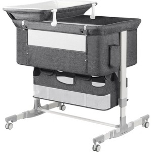 MYKKO Baby Bassinet Bedside Sleeper with Diaper Changing Station + Mosquito Net + 16gallon Capacity Storage, Adjustable - 1 of 4