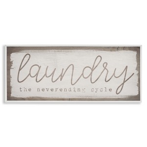 Stupell Industries Laundry the Neverending Cycle Phrase Funny Cleaning Humor, 10" x 24" - 1 of 4