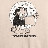 Women's - Garfield - I Vant Candy Lightweight French Terry Wide Neck Long Sleeve Shirt - 2 of 4