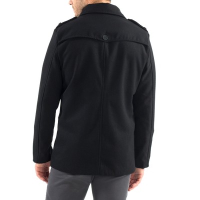 Мужские куртки Alpine Swiss Jake Mens Wool Pea Coat Double Breasted Jacket Black XL — фото 5