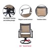 CLIHOME 3-Piece Outdoor Aluminum Dining Set With 2 360° Rotation Chairs & 1 48" Round Woven Dining Table With Umbrella Hole - 3 of 4