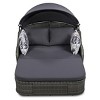 79.9" Wicker Patio Recliner With Adjustable Canopy And Cushion,Outdoor Double Chaise Lounge,Patio Recliner For Patio,Poolside-Cuddlewood - 3 of 4