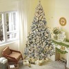 Whisen 9FT Prelit Artificial Christmas Tree with 1868 Snow Flocked Branches, 600 LED Lights, Auto Open - Green - 2 of 4
