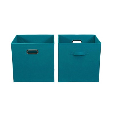 Household Essentials 2pc 12 X 13 Fabric Storage Bin Set Aqua