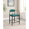 Lyngins Bar Stools Set of 2 with Armrests,Open Backrest,Upholstered Kitchen Chairs with Metal Frame,Polyester Counter Stools for Kitchen Island - 4 of 4