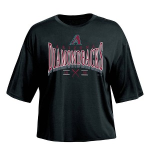 トップス AMERI BACK PRINT BASEBALL TEE MLB Arizona Diamondbacks Women's Fashion Fit Crop T-Shirt - M : Target