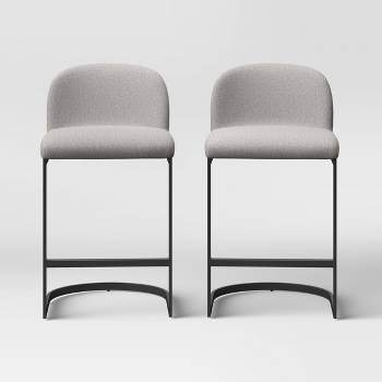 Jules Cantilever Armless Upholstered Counter Height Barstool Gray/Black - Threshold™
