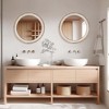 ACEPANO 27.5 in. W Wooden Farmhouse Round Wall Mirror For Bedroom, Entryway & Living Room-Antique Natural - 3 of 4
