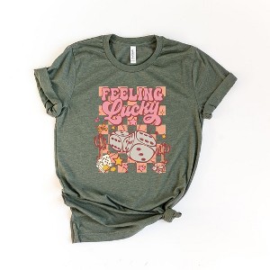 Simply Sage Market Women's Feeling Lucky Checkered Short Sleeve Graphic Tee - 1 of 3