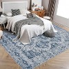 TackView Vintage Rug Irregular Medallion Area Rug Ultra-Thin Non Slip Floral Print Indoor Mat for Living Room Dining Room Bedroom - 4 of 4