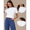 INSPIRE CHIC Women's Short Sleeve Crew Neck Line Decor Lightweight Stretchy Summer Blouses - 2 of 4