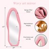 Beautyolove 24 in. W x 63 in. H Irregular Pink Flannel Wrapped Wood Framed Full Length Floor Mirror Wavy Full Body Mirror - 4 of 4