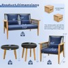 Tangkula 5PCS Rattan Woven Conversation Set Stable Acacia Wood Frame for Backyard Patio - 4 of 4