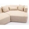 Modern Minimalist Modular Sectional Sofa, Plush No-Assembly Reversible Couch w/ Crocheted & Anti-Wrinkle Fabric - 4 of 4