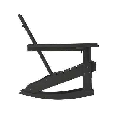 Black HDPE Adirondack Rocking Chair with Armrests