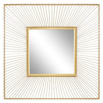 Metal Starburst Square Wall Mirror Gold - CosmoLiving by Cosmopolitan