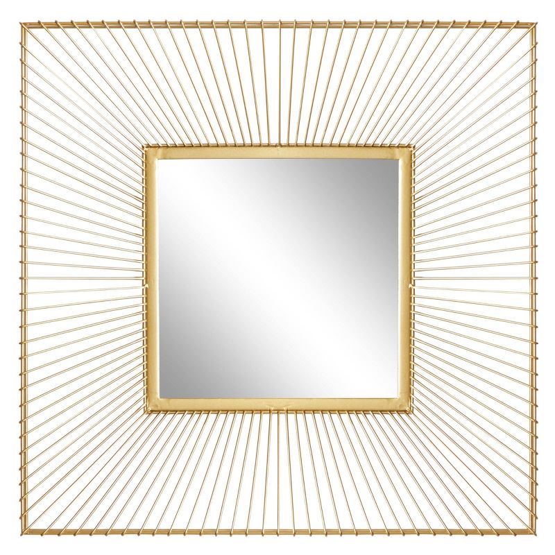 Metal Starburst Square Wall Mirror Gold - CosmoLiving by Cosmopolitan, 1 of 7