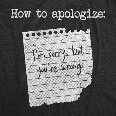 Мужские футболки Crazy Dog T-Shirts, Inc. Mens Funny T Shirts How to Apologize Im Sorry But Youre Wrong Sarcastic Note Graphic Novelty Tee for Men - Crazy Dog Men's T Shirt With Sarcastic M — фото 2