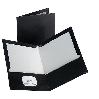 MyOfficeInnovations 2-Pocket Laminated Folders Black 10/Pack 905473