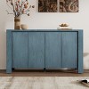 59" Modern 4-Door Sideboard Buffet Cabinet with Oak Veneer & Adjustable Shelves for Dining Living Room-3irtyhousy - 2 of 4