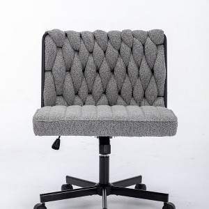 Dsvimoy Task and Office Chair Criss Cross Legged Desk Chair with Wide Seat for Home Office, Gray, 26.8"*21.2"*10.8" - 1 of 4