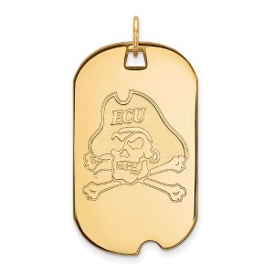 Black Bow Jewelry 14k Yellow Gold Plated Sterling Silver East Carolina Pirates NCAA Large Pendant - 1 of 3
