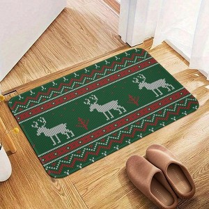 Christmas Deer Bathroom Rugs Winter Bath Mat Absorbent Non Slip Bathroom Mat Christmas Soft Floor Carpet 16x20 Inches - 1 of 1