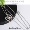 Heart Swinging Stone Necklace for Women Rose Sterling Silver Cz Ginger Lyne Collection - 3 of 4