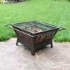 Sunnydaze Outdoor Camping or Backyard Steel Northern Galaxy Fire Pit with Cooking Grill Grate, Spark Screen, and Log Poker - 32" - 4 of 4