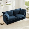 2-Seater Chenille Slipcovered Deep Seat Sofa Couch with Detachable Cover and High Back Pillows - 4 of 4