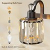 4 lamp 3-Lights/4-Lights/6-Lights Crystal Matte Black Bathroom Vanity Lights Modern E26 Base Mirrored Wall Lights for Bathroom Fixtures Aesthetic App - 4 of 4