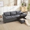 SKRAN Small Sofa 3 Seats Sofas with Storage Chaise , L-Shaped Couch for small space Living Room, Bedroom Office,Dark Gray - 2 of 4