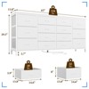 63" Wide Dresser with 14 Fabric Drawers, Built-In USB Ports, Multi-Functional Storage Unit for TV, Bedroom, Living Room, or Office - 2 of 4
