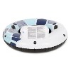 Bestway 15496 CoolerZ Rapid Rider Inflatable River Lake Pool Inner Tube Float with Built In Backrest and Wrap Around Grab Rope, Blue Hexagon - image 3 of 4