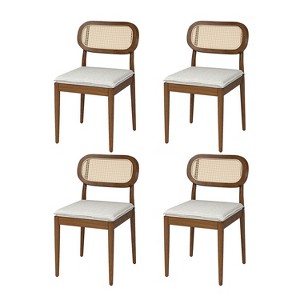 Hartmut Modern Ratten Dining Chair Set of 2 with Solid Wood Legs |ARTFUL LIVING DESIGN - 1 of 4