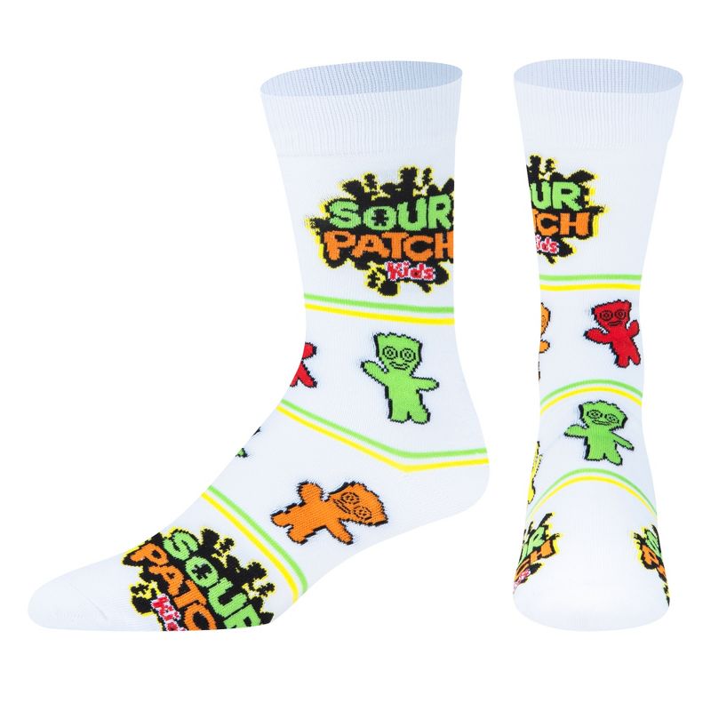 Crazy Socks, Sour Patch Stripes, Funny Novelty Socks, Large, 2 of 7
