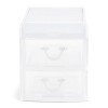 Gracious Living Clear Mini 2 Drawer Desk and Office Organizer with Flip Top Storage for Cosmetics, Arts, Crafts, and Stationery Items - 3 of 4