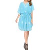 LA LEELA Women's House Daily Routine Evening Wear Loungewear Solid Casual Relaxed Caftan Cover Up Dresses for Women Plus Size One Size Blue, Solid - 3 of 4