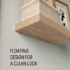 SEVOBAL Utility Storage Shelves Bookshelf Set of 2 Floating Shelves, Contemporary Wall-Mounted Storage for Living Room, Beige, 31.89"*10.63"*3.54" - 4 of 4