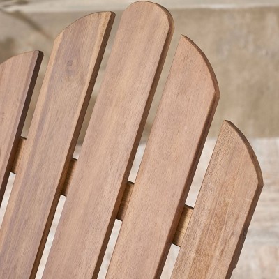 Cara Dark Brown Acacia Wood Adirondack Rocking Chair
