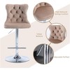 QingMoon Swivel Bar Stools Set of 2, Adjustable Barstools, Velvet Tufted Counter Height Chairs with Nailhead Trim for Kitchen Island, Home Pub - 3 of 4