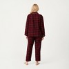 Anna-Kaci Lounge Women's PLus Size 2-Piece Set Plaid Button-Front Pajama Top with Soft Brushed Fabric, Matching Relaxed-Fit Pants - 4 of 4