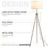 59" Tripod Floor Lamp with 14.5" White Fabric Shade, Mid-Century Modern Steel Floor Lamp for Living Room Décor-The Pop Home - 4 of 4