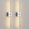 DORESshop 28 in. 1-Light Wall Sconces Chrome Wireless Lights with Remote 350¡ã Rotation (2-Pack) - 2 of 4