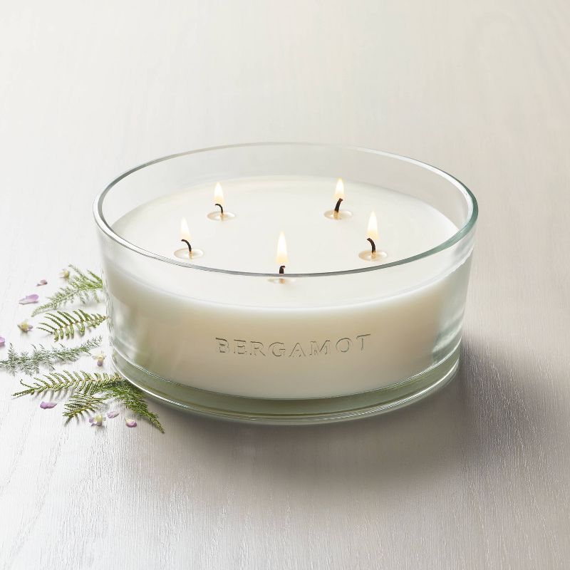 5-Wick Clear Glass Bergamot Knob-Lid Jar Candle 28oz - Hearth &#38; Hand&#8482; with Magnolia, 3 of 5