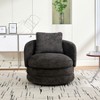 TiramisuBest 30 Round 360 Swivel Barrel Chair Chenille Pillow Comfy Club Seat Living Bedroom Balcony - 4 of 4