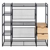 TIRAMISUBEST Open Wardrobe with Hanging Rails - Mobile Storage Cabinet with Locking Wheels & Adjustable Shelf | Modern Closet Organizer - 2 of 4
